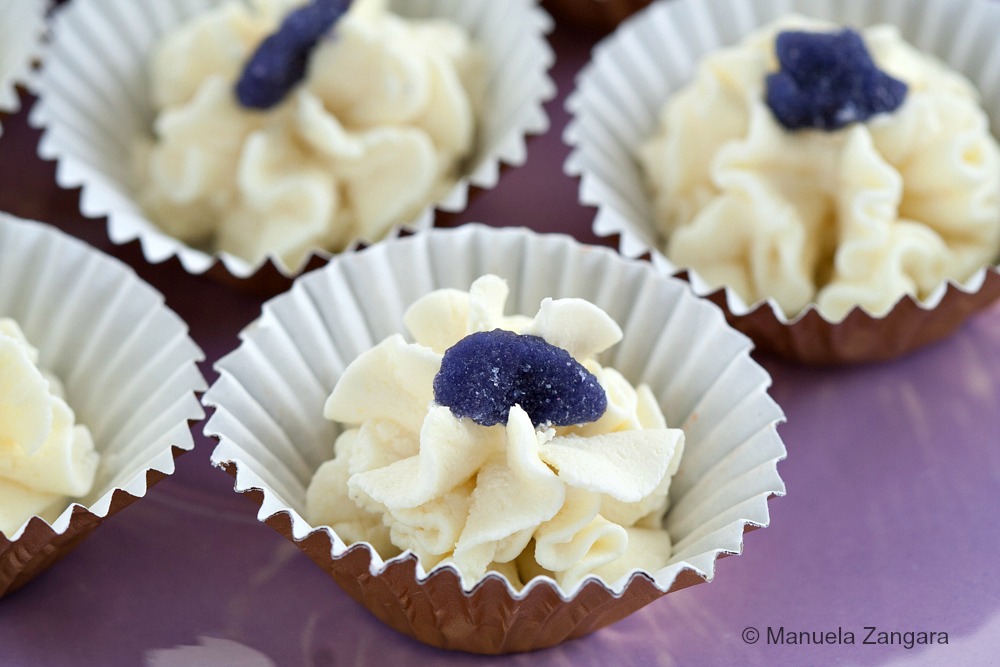 White Chocolate and Violet Truffles