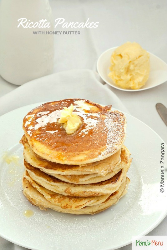 Ricotta Pancakes with Honey Butter