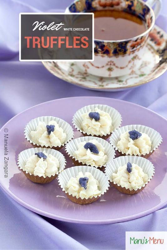 White Chocolate and Violet Truffles