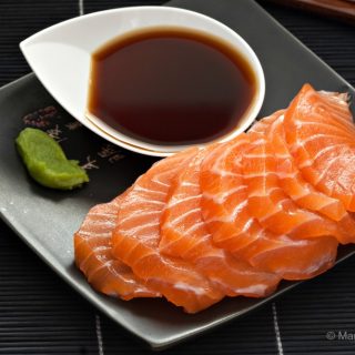 Salmon Sashimi with Ponzu