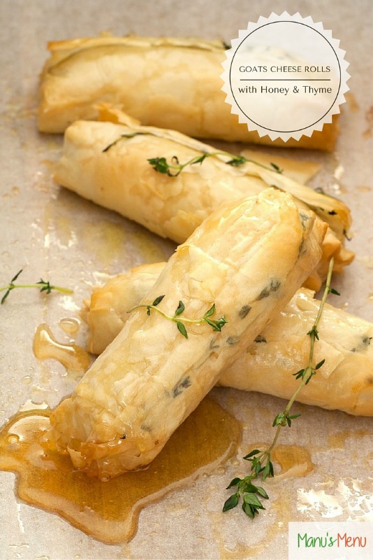 Goats Cheese Rolls with Honey and Thyme