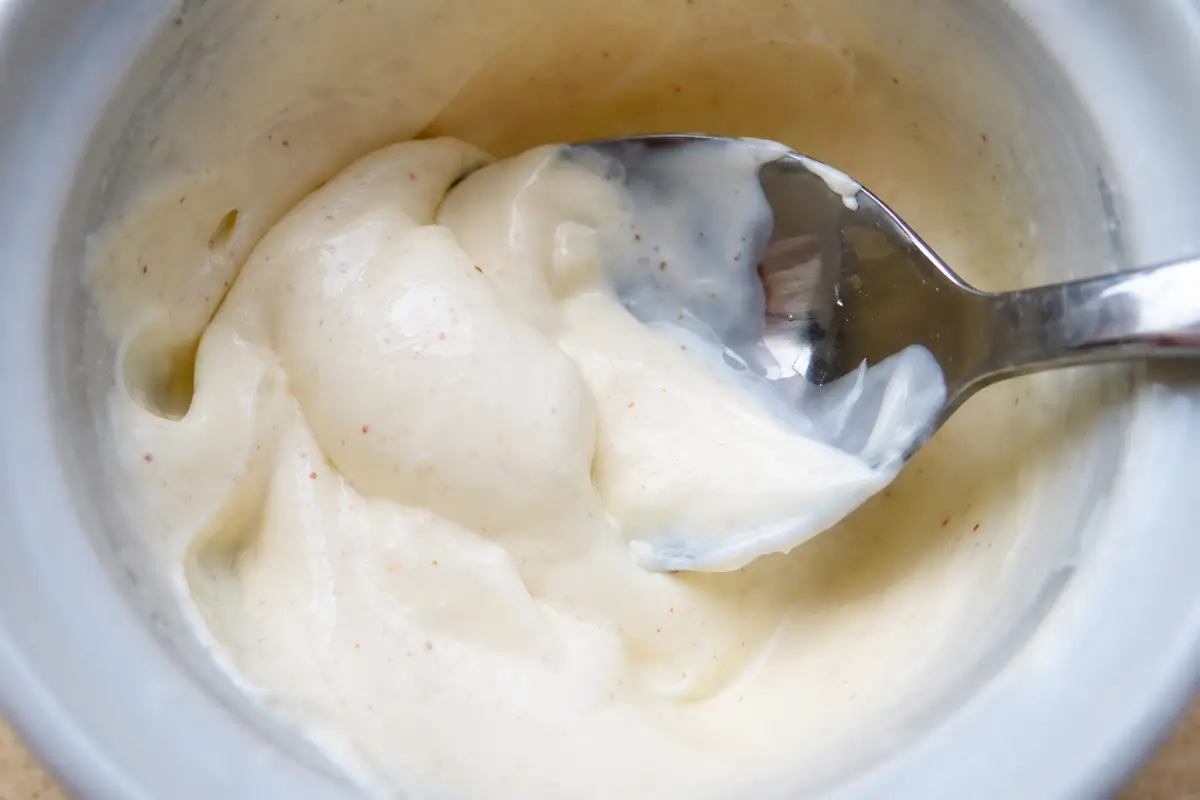 Lime sour cream dressing mixed until smooth in a small bowl.