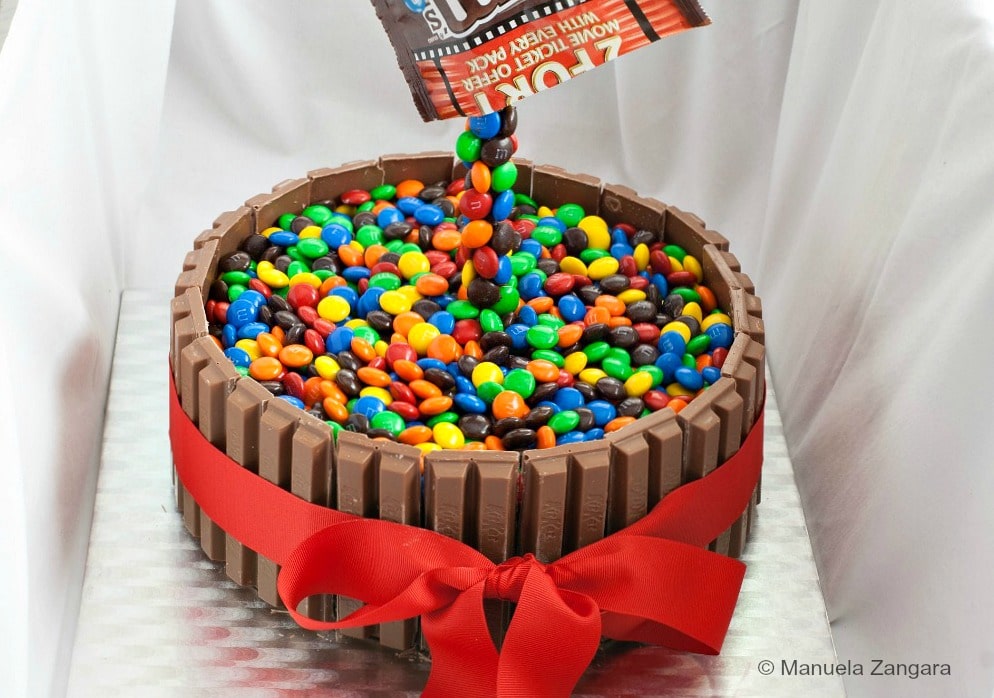 Gravity Defying M&M’s Kit Kat Cake