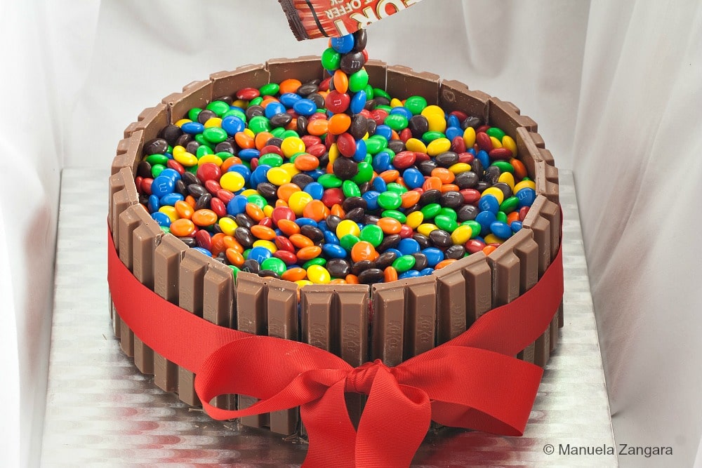Gravity Defying M M S Kit Kat Cake