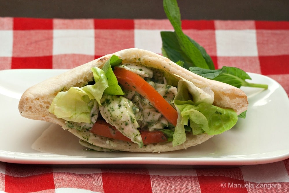 Mint Chicken Pita Pockets