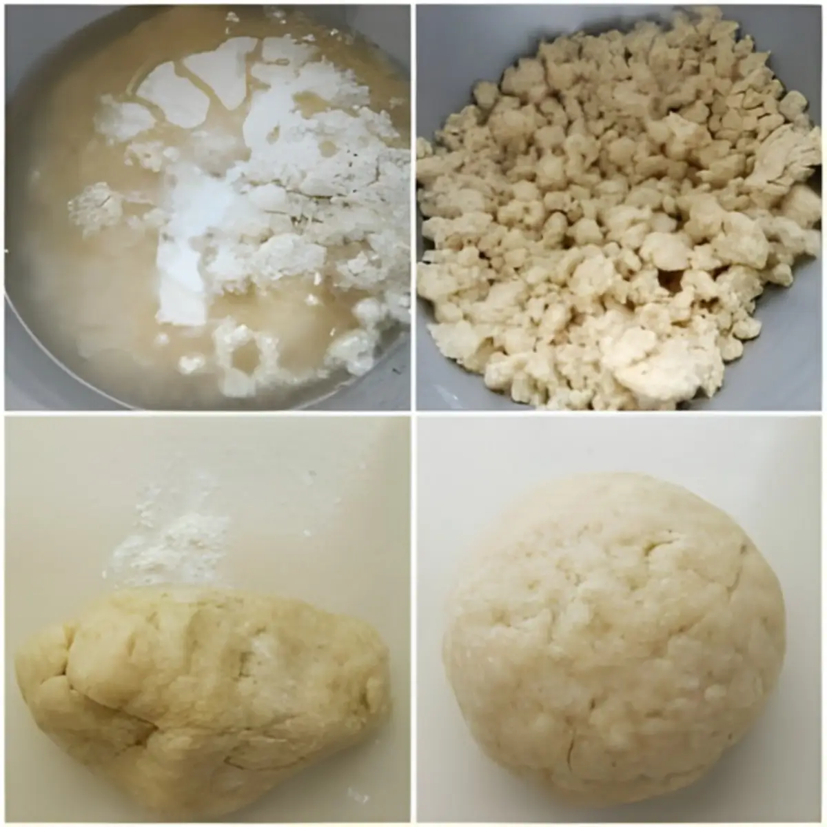 Sweet Taralli dough being mixed and shaped into a ball.