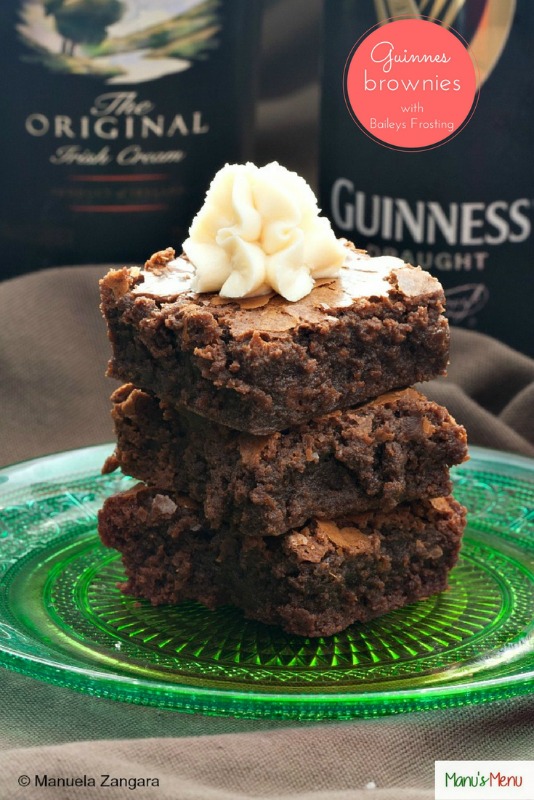 Guinness Brownies with Baileys Frosting