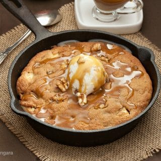 Apple Skillet Cookie with Maple Butterscotch Sauce
