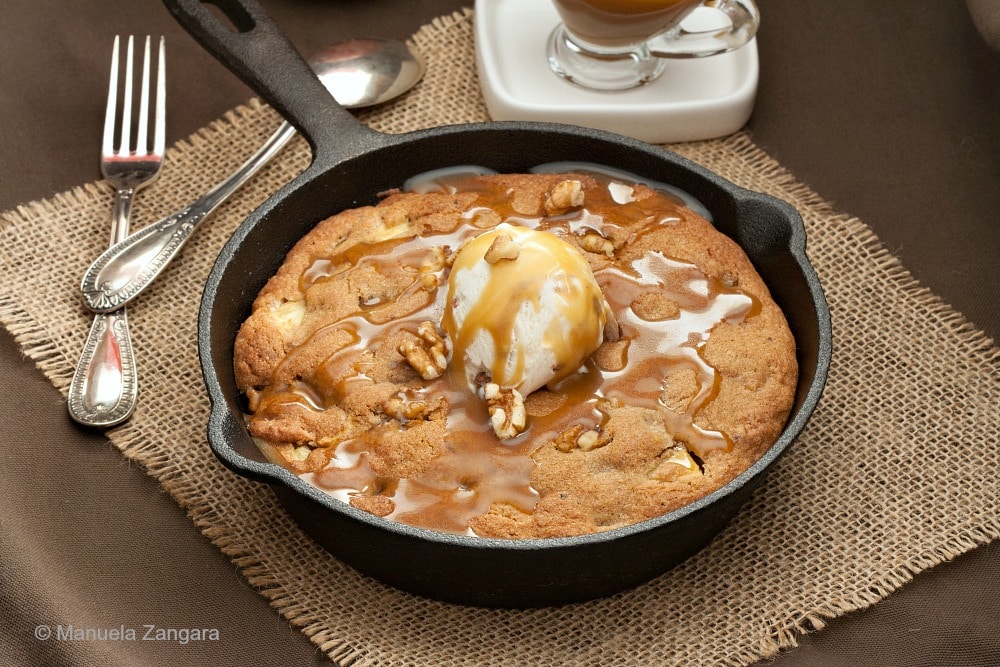 Apple Skillet Cookie with Maple Butterscotch Sauce