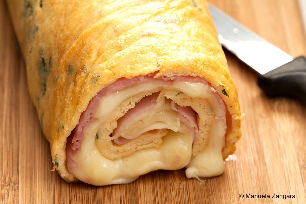 Ham and Cheese Frittata Roll