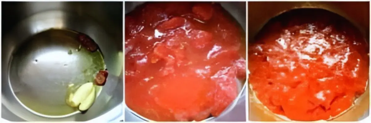 Garlic and chilli warming gently in olive oil for arrabbiata sauce.