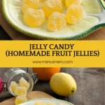 Orange and lemon jelly candies coated in sugar.