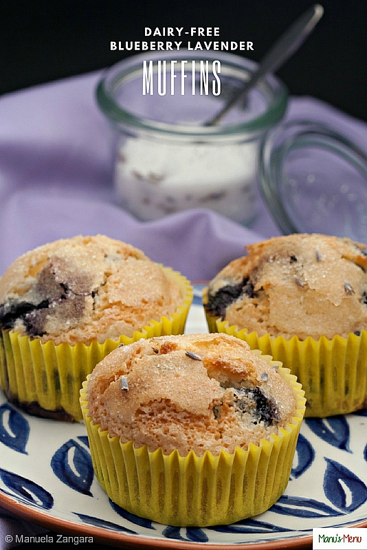 Dairy-free Blueberry Lavender Muffins 