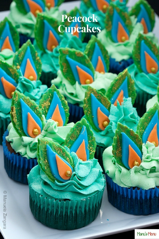 Peacock Cupcakes