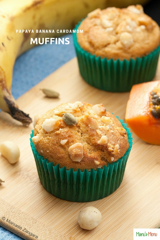 Papaya Banana Cardamom Muffins