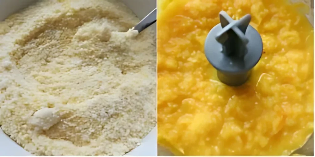 Ground almond meal and blended orange purée for moist orange polenta and almond cake with Grand Marnier.