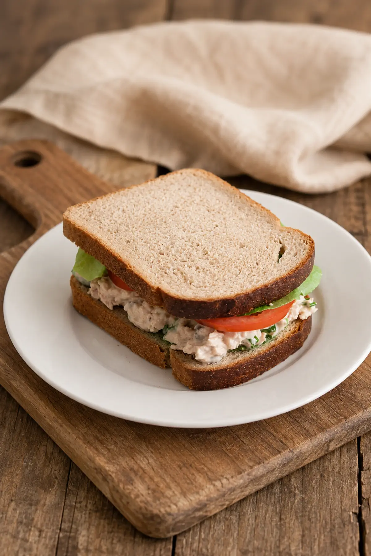 Low FODMAP sandwich served on a white plate.