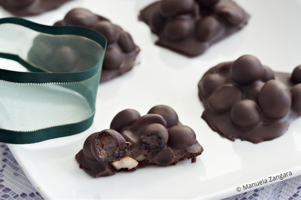 Dark Chocolate Blueberry Macadamia Clusters