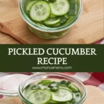 A jar filled with pickled cucumbers and green onions.