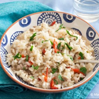 Low Fodmap Sausage and Capsicum Risotto
