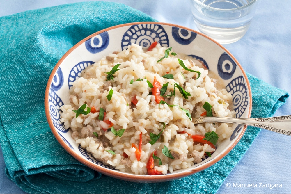 Low Fodmap Sausage and Capsicum Risotto